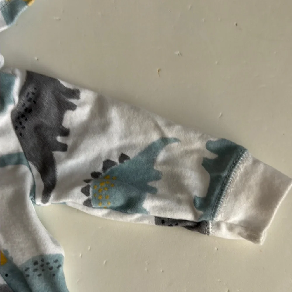 Carter’s Boys Dinosaur Print Hoodie and White Pant Set Size 3 Months